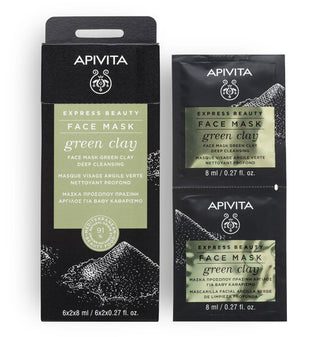 Face Mask Diep Reinigend (Groene Klei) (2 zakjes) Apivita